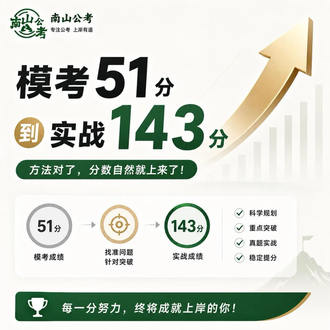 模考51分到实战143分:福建学长用145天证明,考公不是“玄学” 第1张 模考51分到实战143分:福建学长用145天证明,考公不是“玄学” 第1张