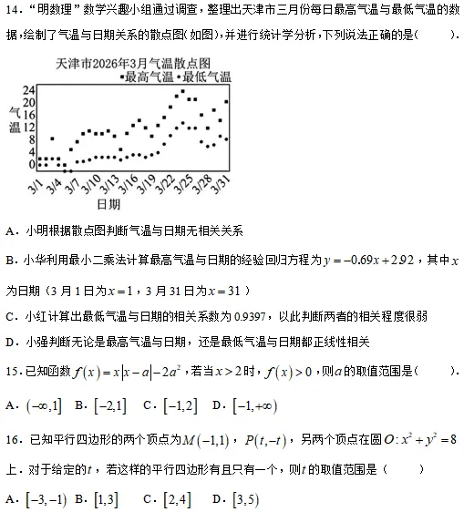2026届部分学校高三下5月份试卷及答案 第3张