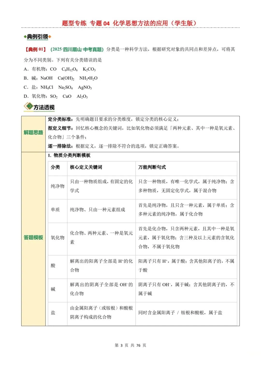 2026中考化学题型专练丨7大思想方法,一题通解全题型!(电子版可打印) 第11张 2026中考化学题型专练丨7大思想方法,一题通解全题型!(电子版可打印) 第11张