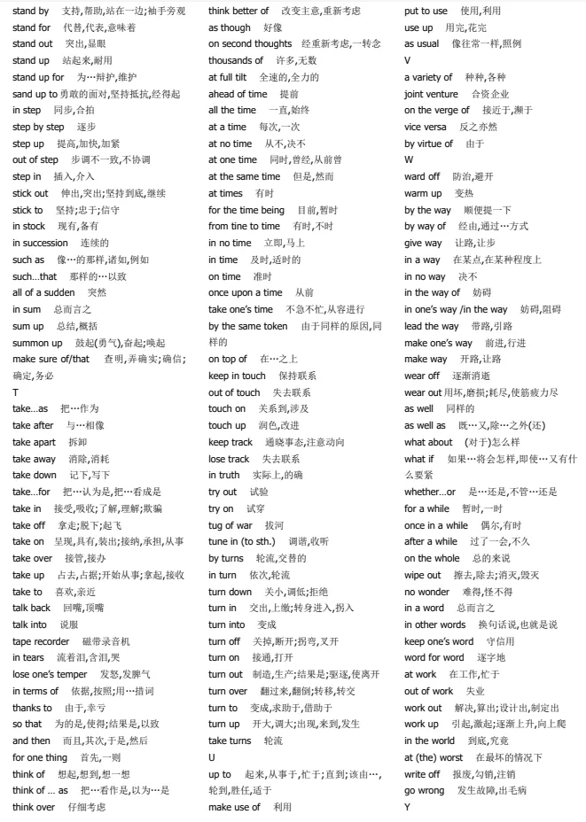 中考英语高频词组汇总 第8张