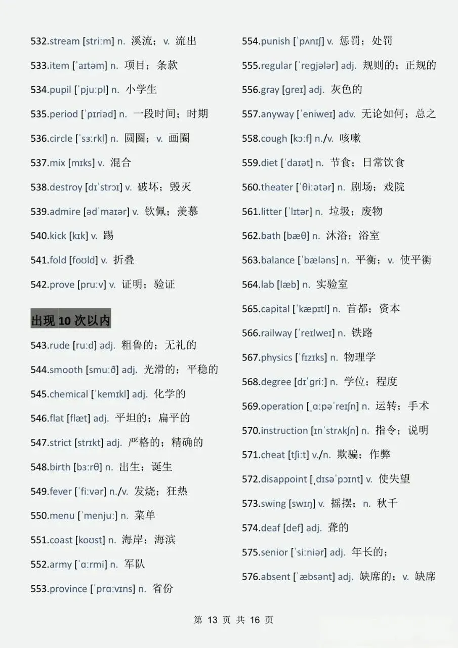中考高频单词688 第14张