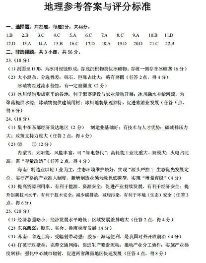 2026年南通市四模地理试卷及答案 第9张