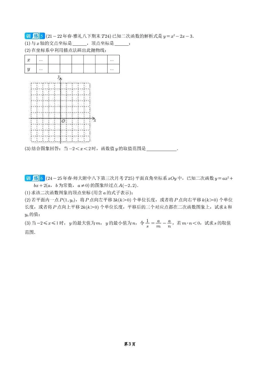长沙娃必备!二次函数校考真题专项训练 第5张 长沙娃必备!二次函数校考真题专项训练 第5张