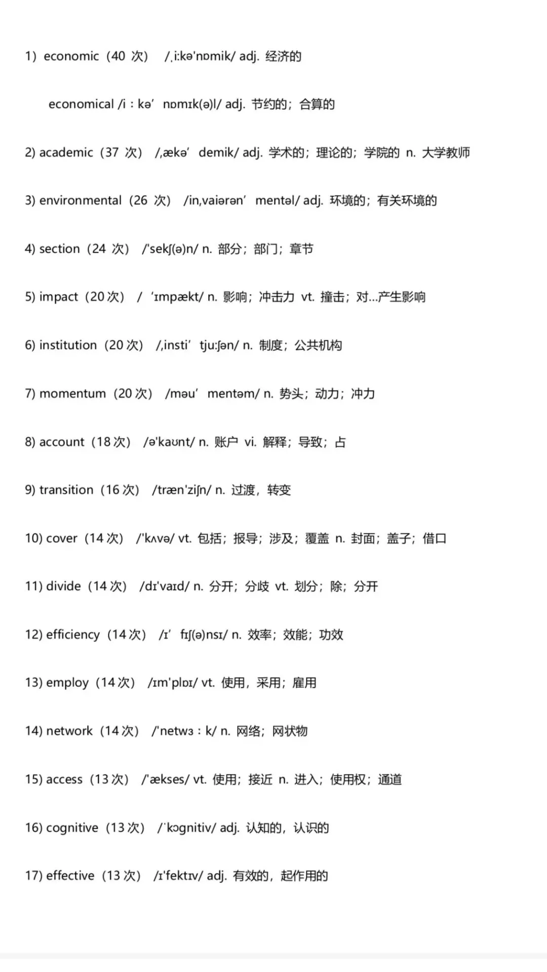 【英语六级】考前救急!历年真题高频词汇附完整电子版 第2张 【英语六级】考前救急!历年真题高频词汇附完整电子版 第2张