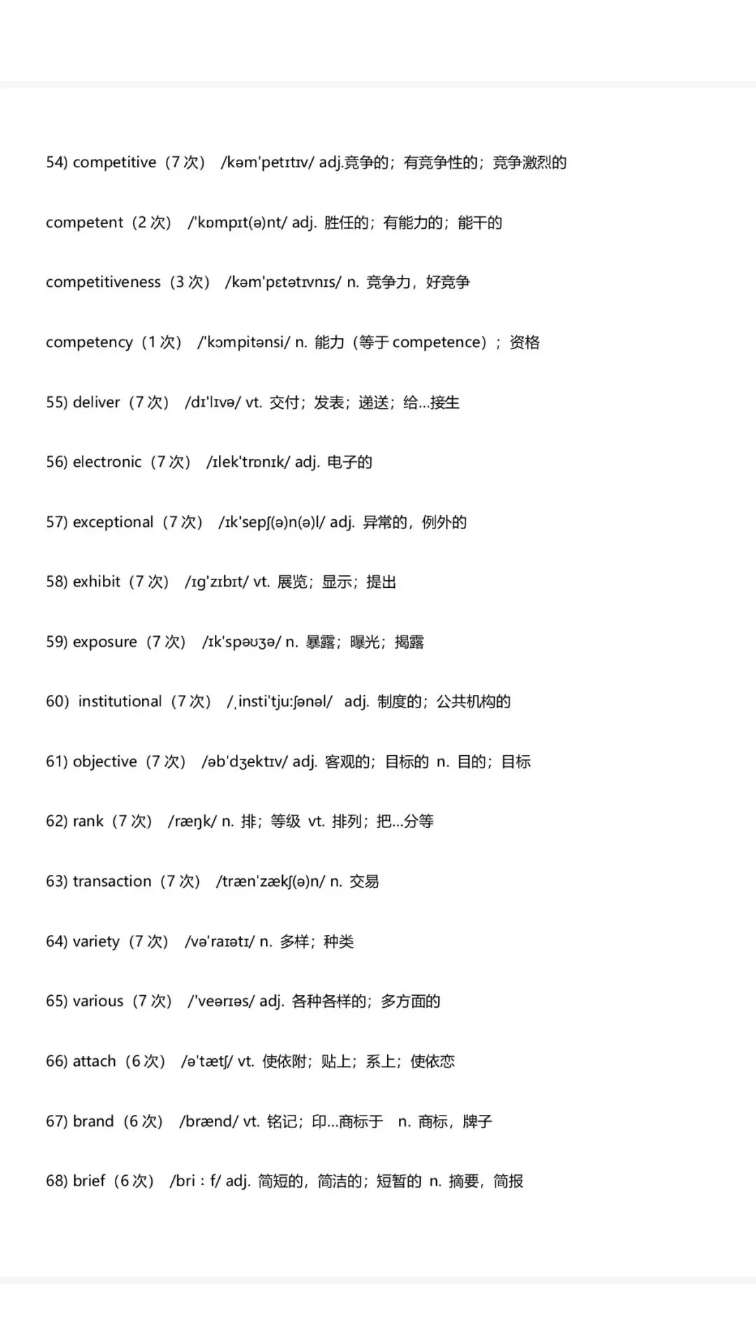 【英语六级】考前救急!历年真题高频词汇附完整电子版 第5张 【英语六级】考前救急!历年真题高频词汇附完整电子版 第5张