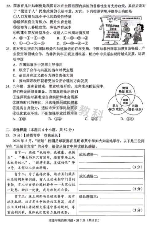 2026年西山区初中二模试卷(全) 第47张