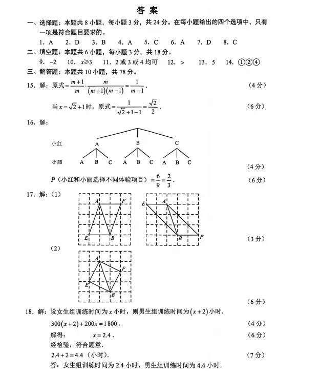 2026年5月附中九年级模拟数学试卷及解析. 第14张