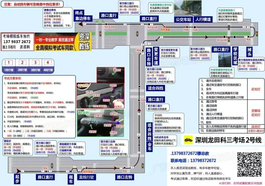 深圳龙田科目三考场模拟考试练车视频最新路线图攻略教程 第5张 深圳龙田科目三考场模拟考试练车视频最新路线图攻略教程 第5张