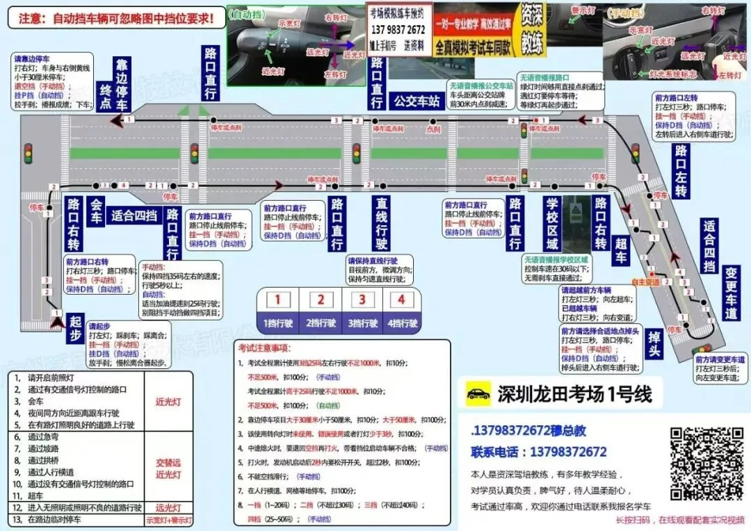 深圳龙田科目三考场模拟考试练车视频最新路线图攻略教程 第6张 深圳龙田科目三考场模拟考试练车视频最新路线图攻略教程 第6张