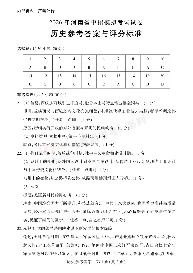 [二模]2026年信阳市部分地区二模试卷(7科全)试卷、听力及参考答案 第63张