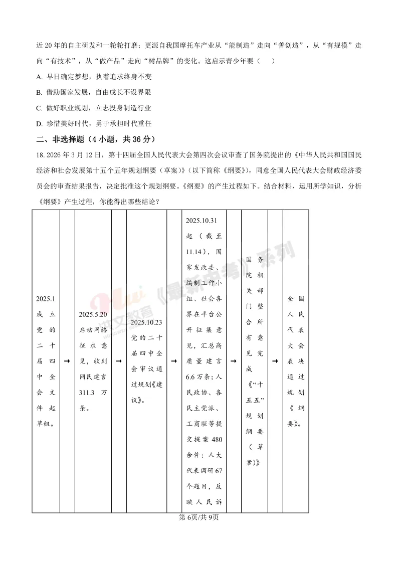 [二模]2026年洛阳市二模试卷(7科全)试卷及参考答案 第53张