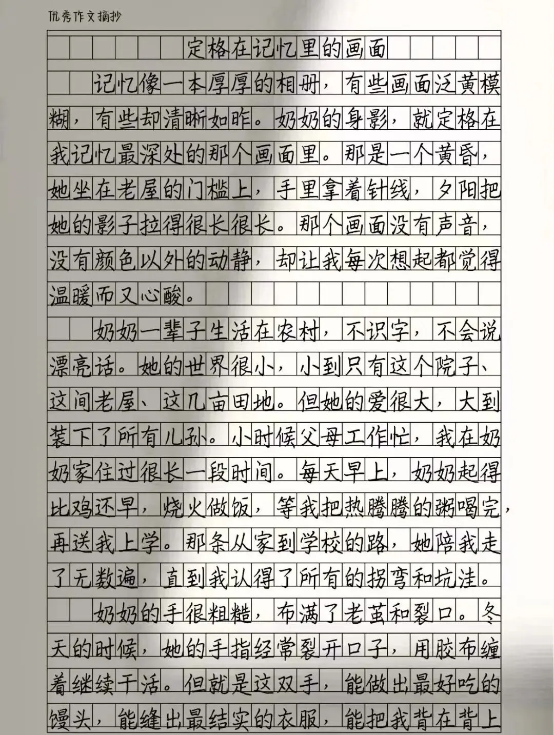 中考满分作文:《定格在记忆里的画面》 第1张