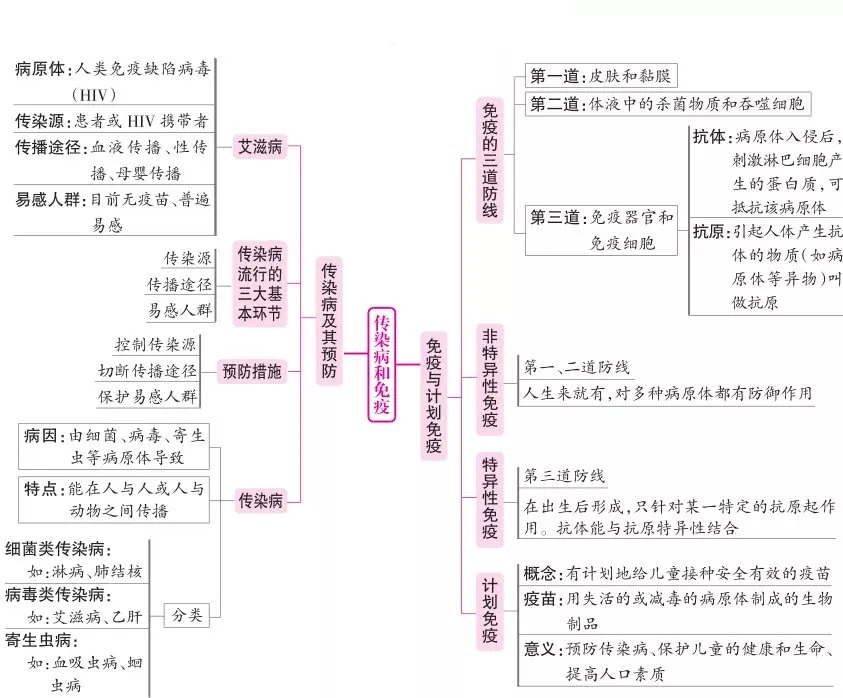 2026中考生物复习:非选择题高频考点思维导图:传染病 第2张