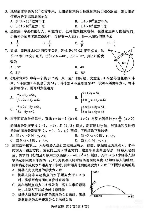 中考二调模拟题1 第2张