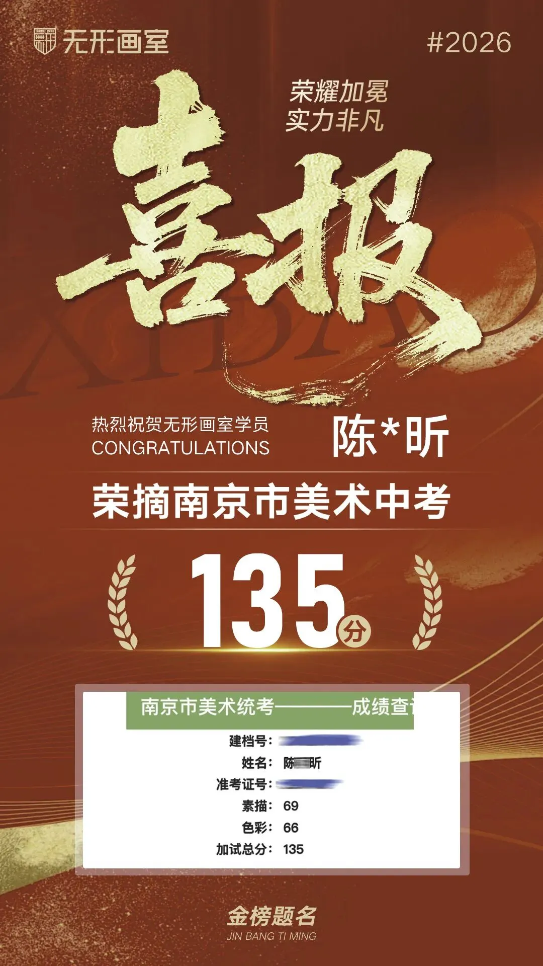 26年无形画室南京美术中考荣耀大捷!连续6年持续领跑! 第16张