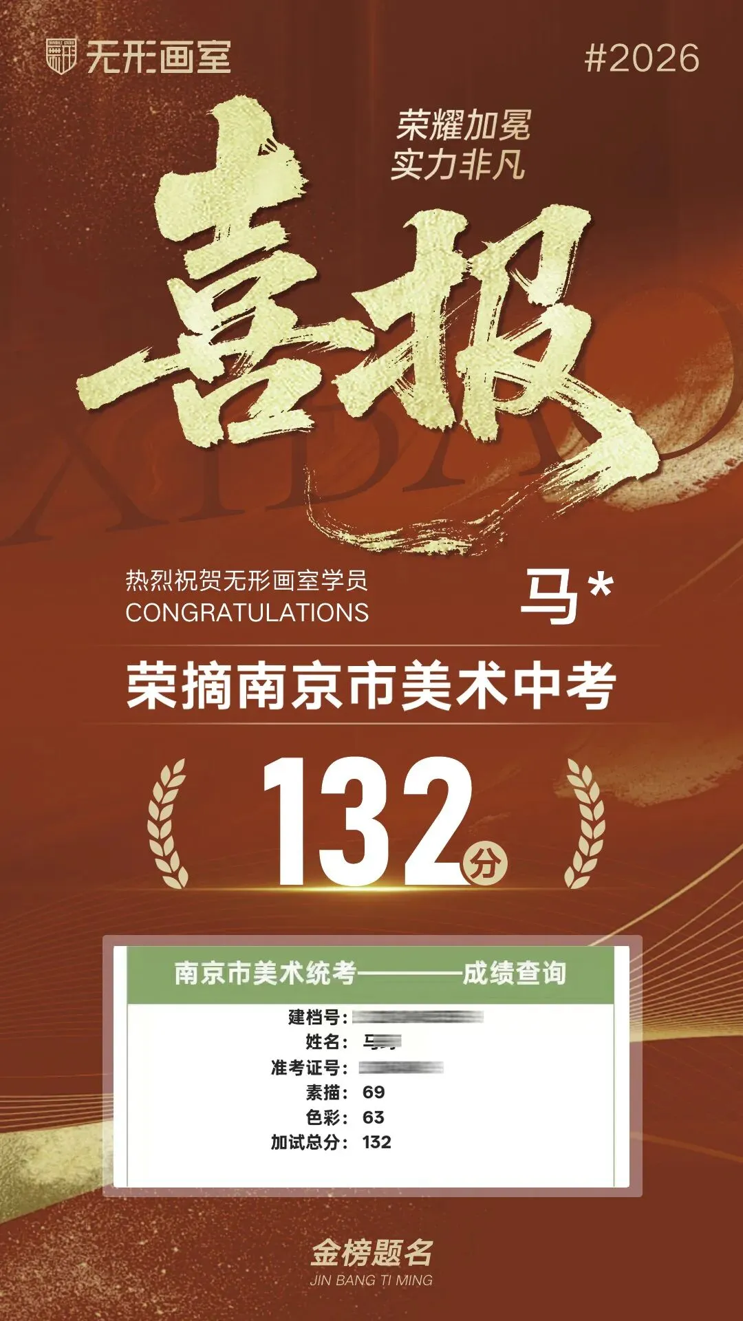 26年无形画室南京美术中考荣耀大捷!连续6年持续领跑! 第20张