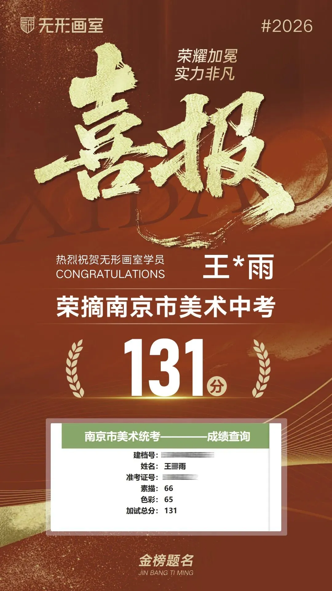 26年无形画室南京美术中考荣耀大捷!连续6年持续领跑! 第22张