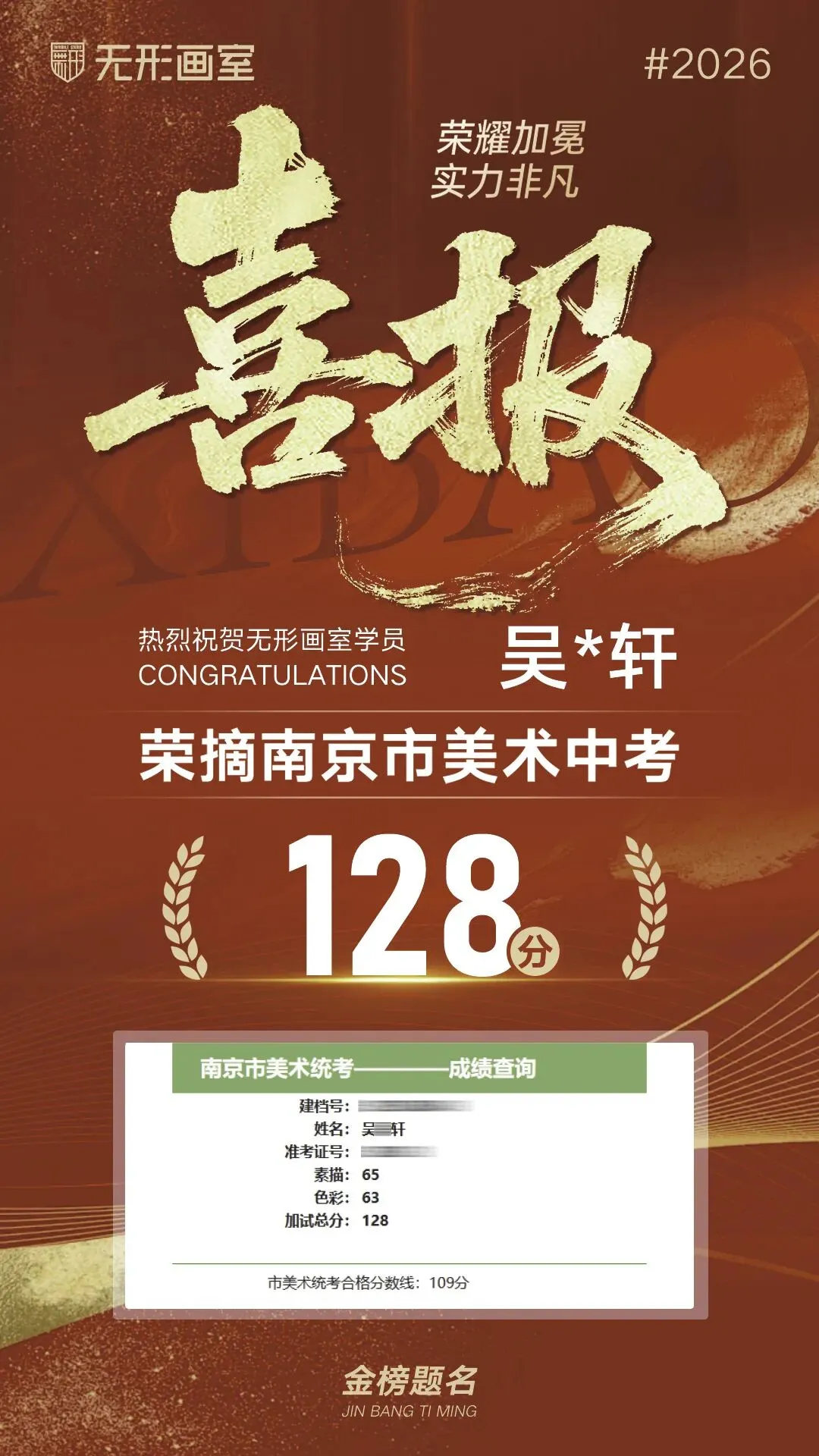 26年无形画室南京美术中考荣耀大捷!连续6年持续领跑! 第28张