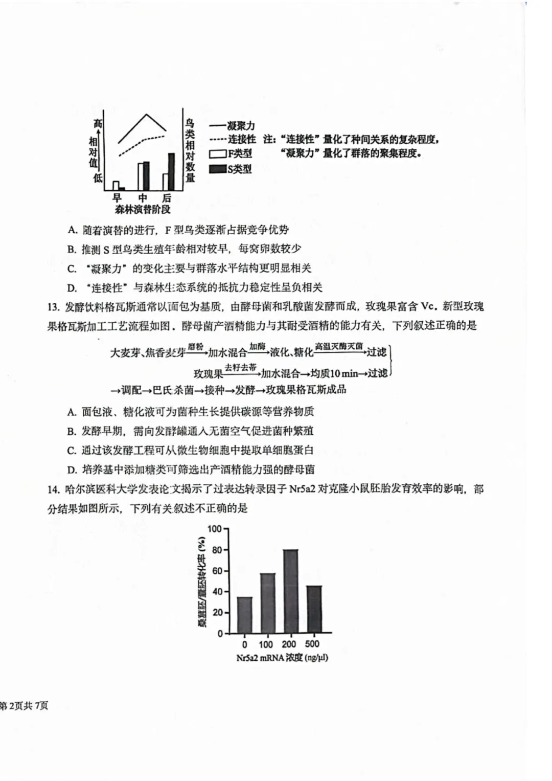 哈九中高三下第四次模拟考试卷+答案【2026】【生物】【高清电子版】 第5张