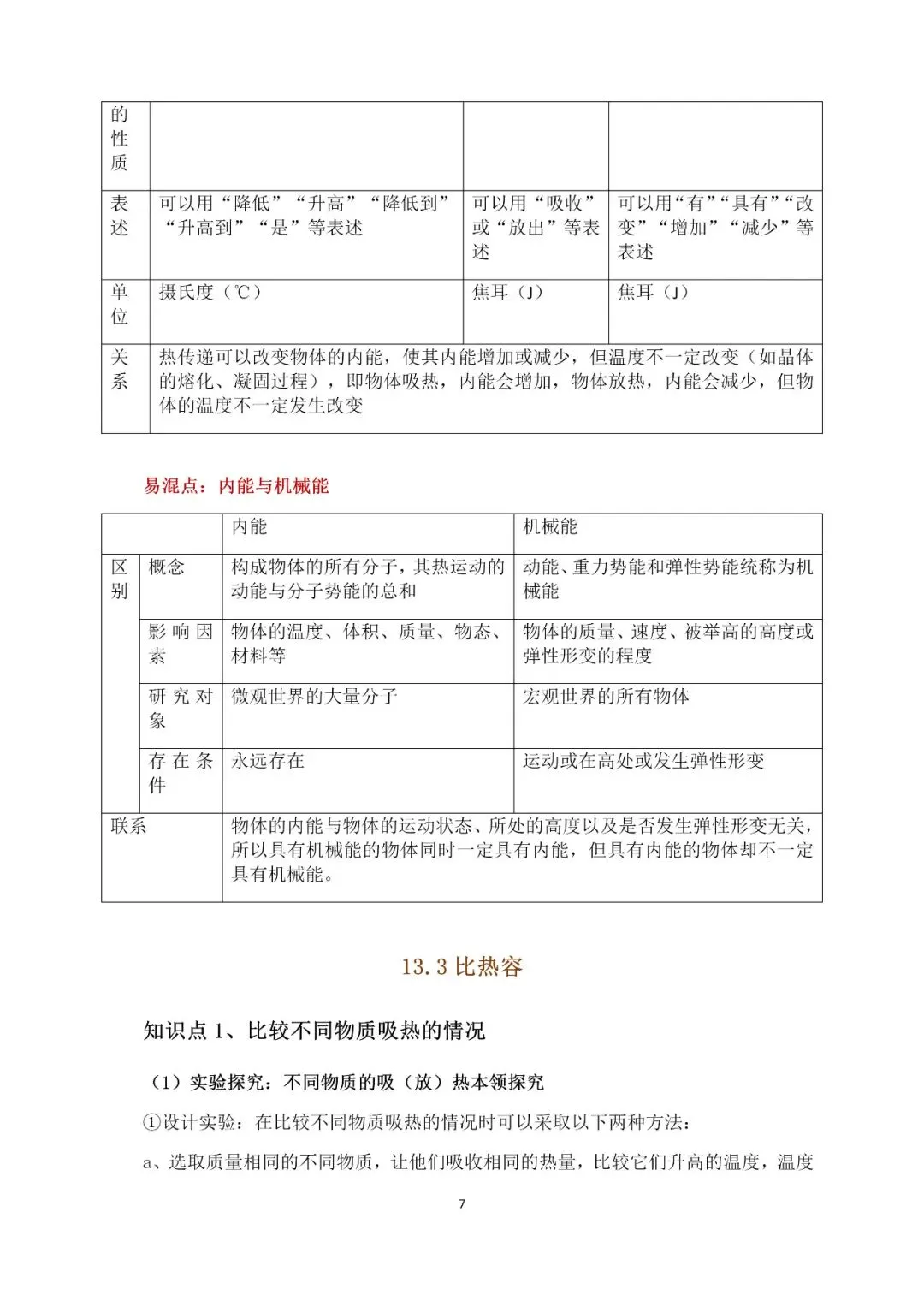 中考物理“内能”知识点最全整理 第8张