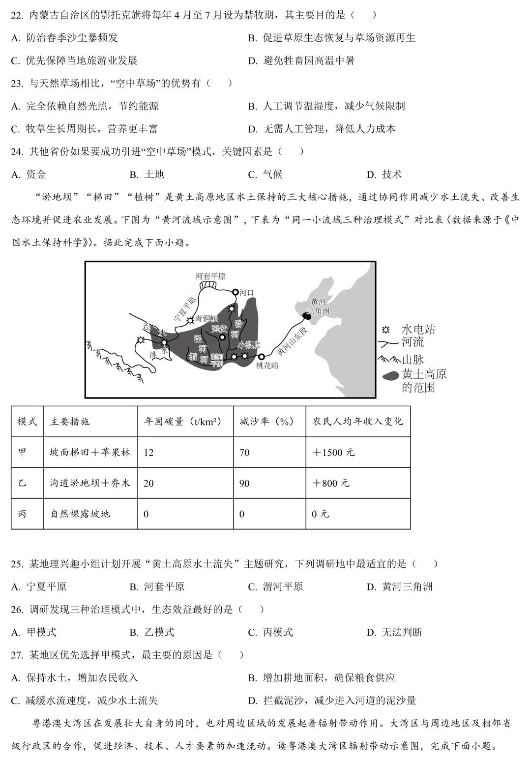 2026年广东中考地理学业质量检测卷(含答案详解) 第6张