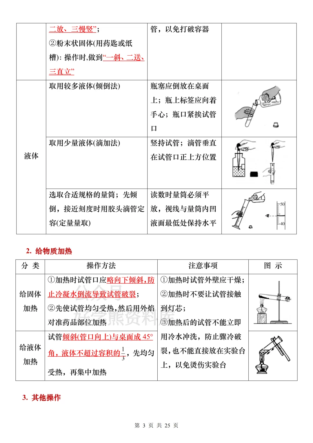 【中考复习】2026中考化学常用实验器材知识梳理+练习 第3张