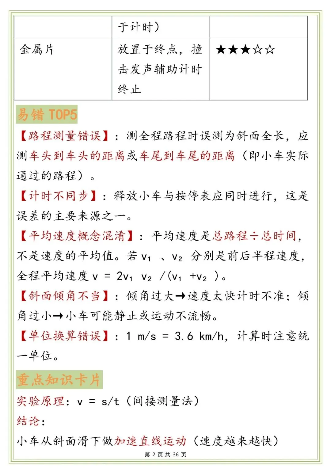 中考物理实验题易错梳理,打印下来早晚背一遍!-第2张图片-四季读书网