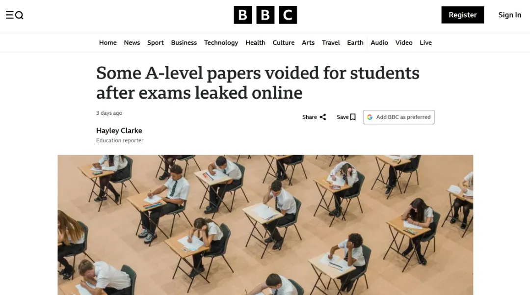 BBC披露!ALevel 试卷大面积泄露,全球多国作废重考!-第2张图片-四季读书网 BBC披露!ALevel 试卷大面积泄露,全球多国作废重考!-第2张图片-四季读书网