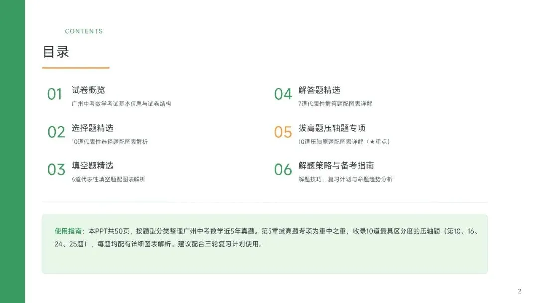 广州中考数学近五年真题汇编简要版(AI生成)-第2张图片-四季读书网