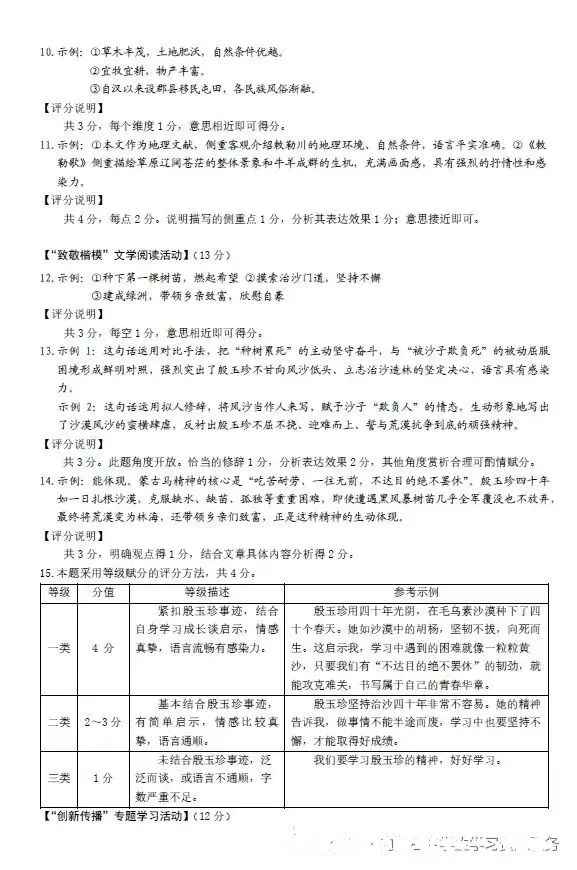 2026年包头市昆区中考二模试卷—语文(含答案)-第11张图片-四季读书网