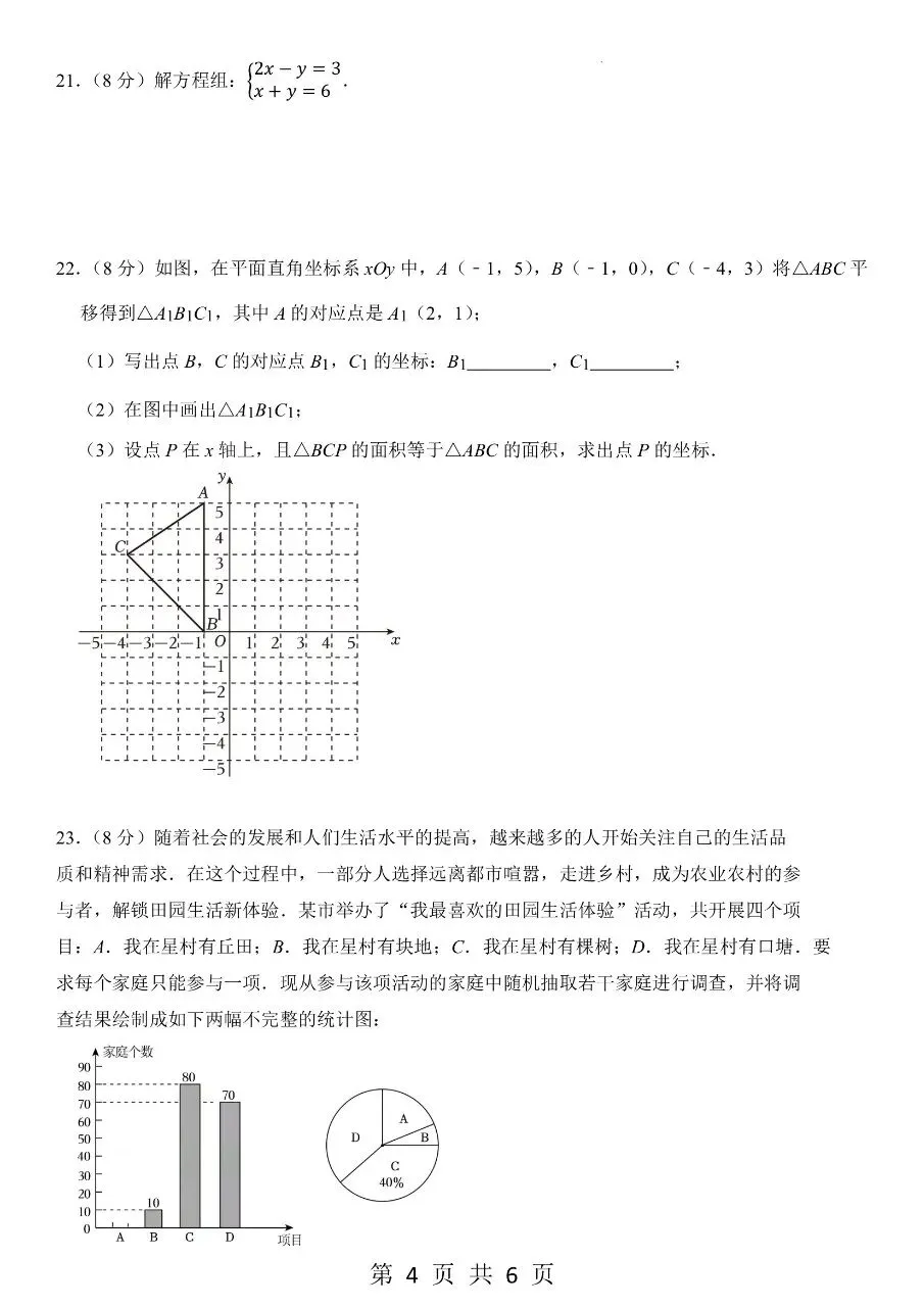新版七年级下册数学:专项练习【期末真题模拟卷】含解析-第7张图片-四季读书网 新版七年级下册数学:专项练习【期末真题模拟卷】含解析-第7张图片-四季读书网