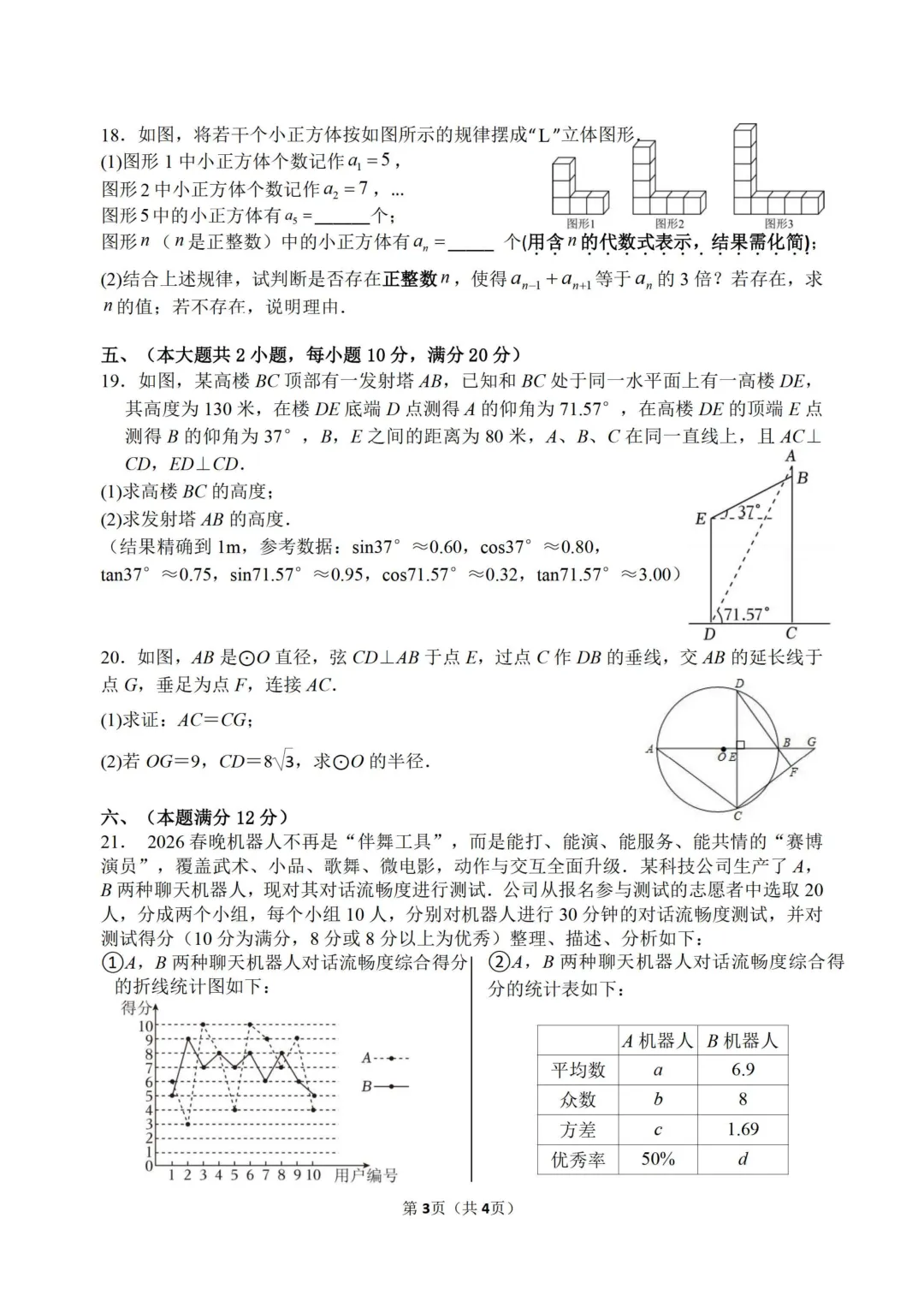 合肥45中2026年中考三模试卷-第4张图片-四季读书网