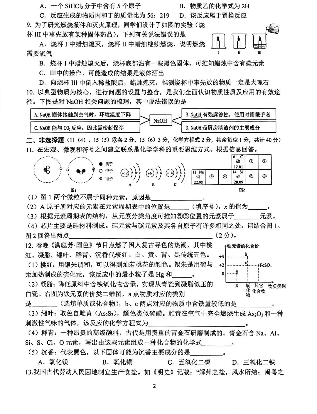 2026年长春JD初三中考模拟练习化学题22-第2张图片-四季读书网