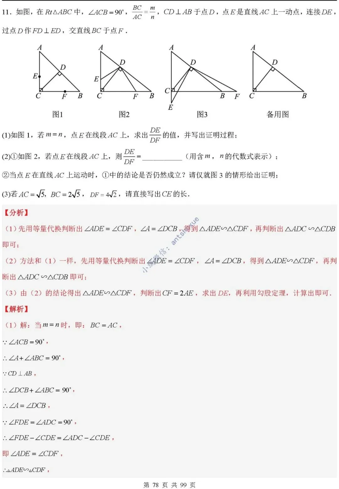 中考满分:“相似三角形”通关(12个题型+6类易错+9种方法)含word-第78张图片-四季读书网