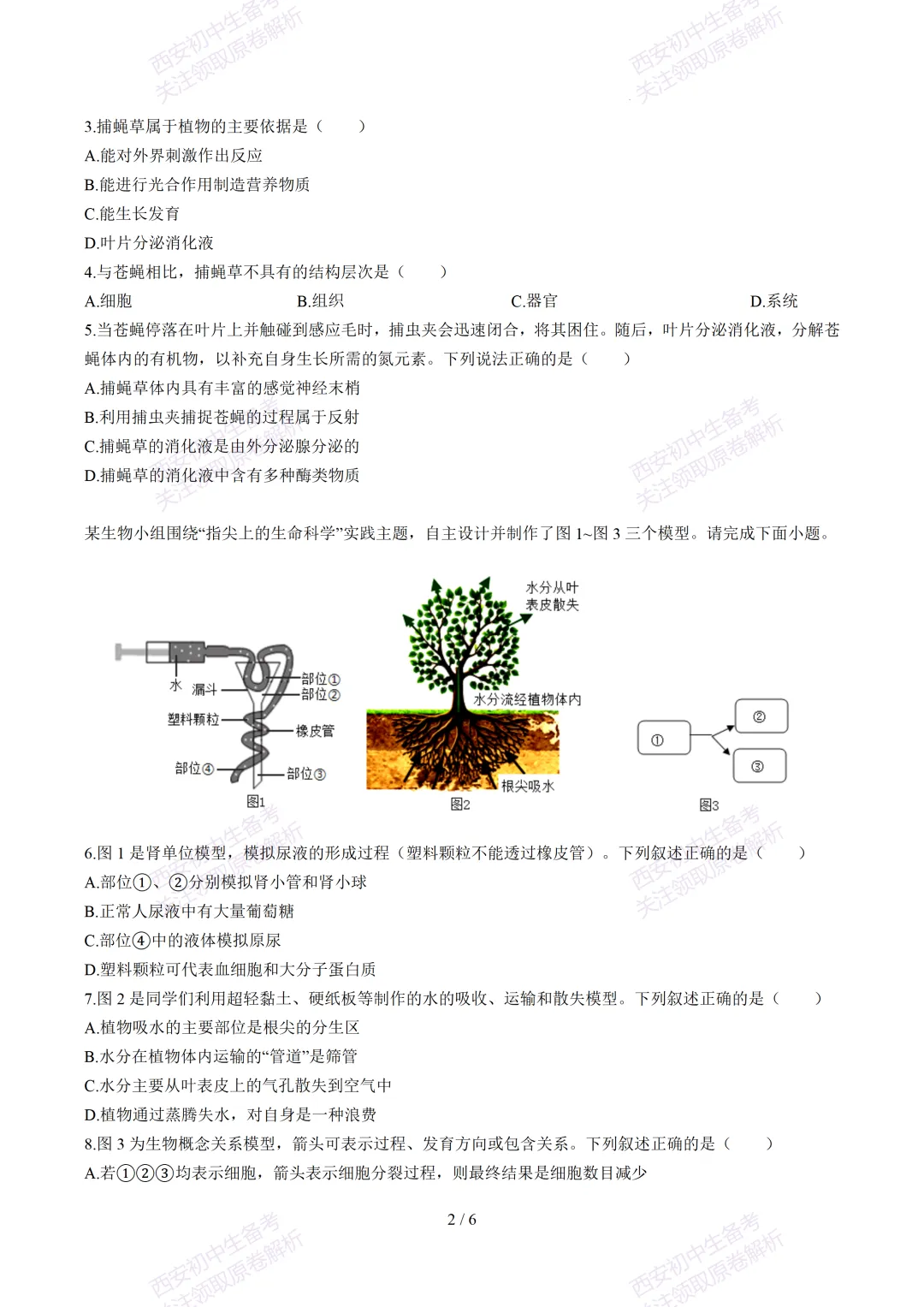 【2026陕西生物中考】考前冲刺押题卷!内含超详细解析-第8张图片-四季读书网 【2026陕西生物中考】考前冲刺押题卷!内含超详细解析-第8张图片-四季读书网