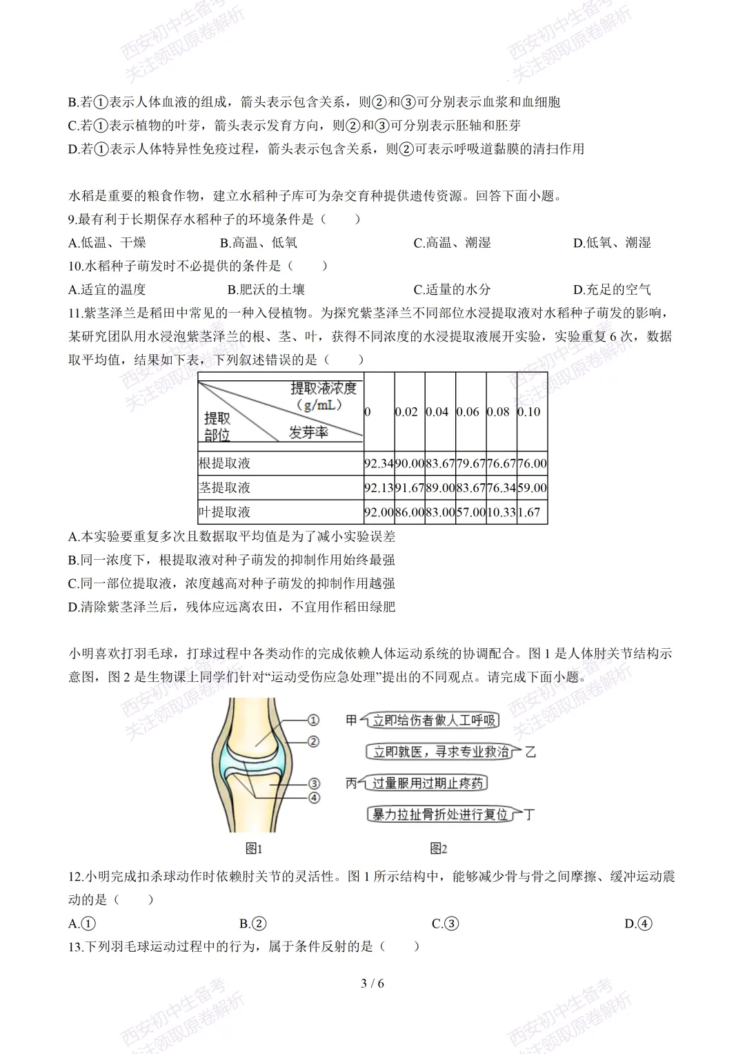 【2026陕西生物中考】考前冲刺押题卷!内含超详细解析-第9张图片-四季读书网 【2026陕西生物中考】考前冲刺押题卷!内含超详细解析-第9张图片-四季读书网