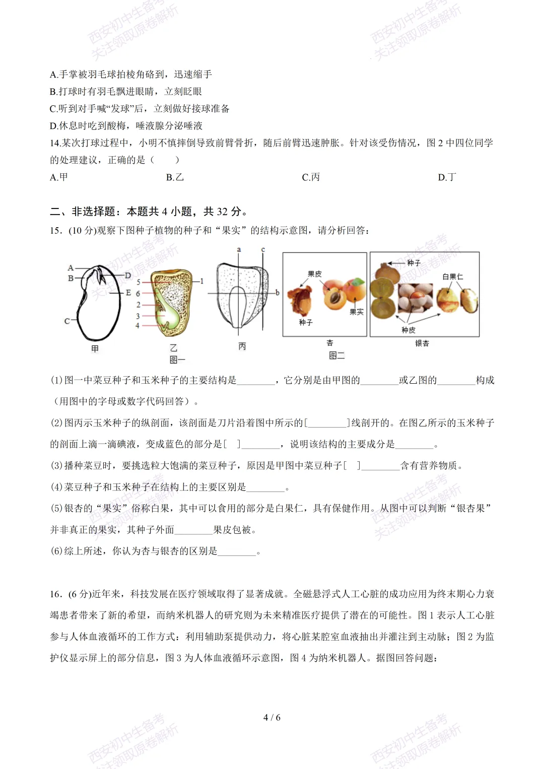 【2026陕西生物中考】考前冲刺押题卷!内含超详细解析-第10张图片-四季读书网 【2026陕西生物中考】考前冲刺押题卷!内含超详细解析-第10张图片-四季读书网
