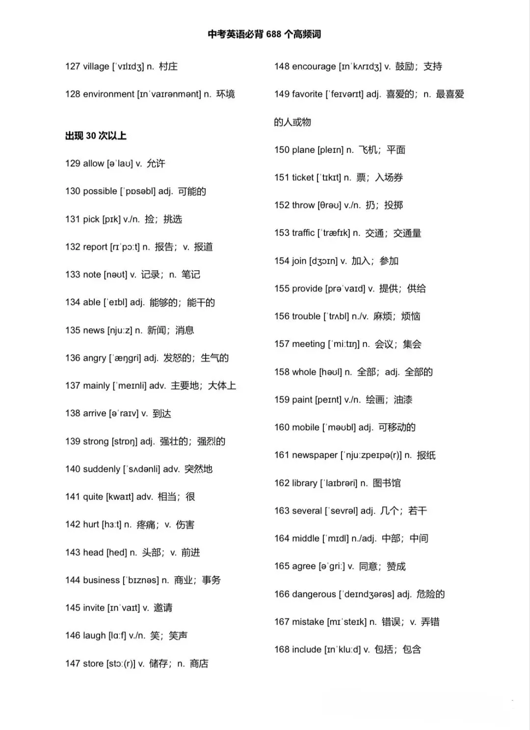 中考必备高频词-第4张图片-四季读书网