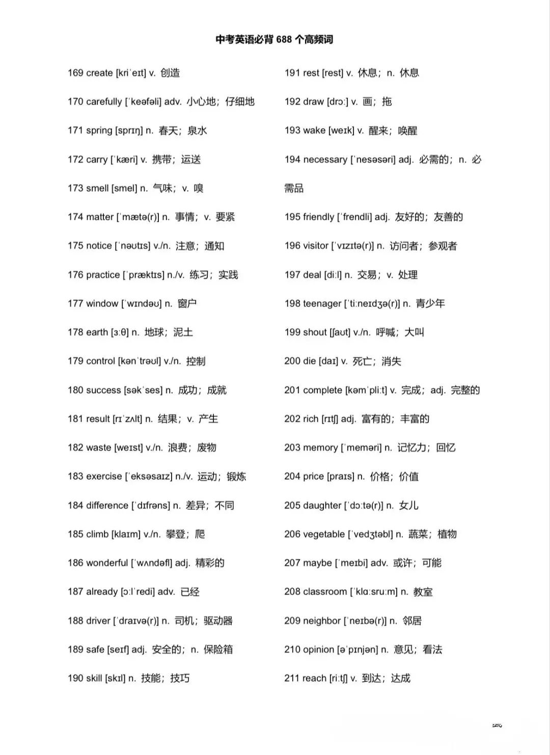 中考必备高频词-第5张图片-四季读书网