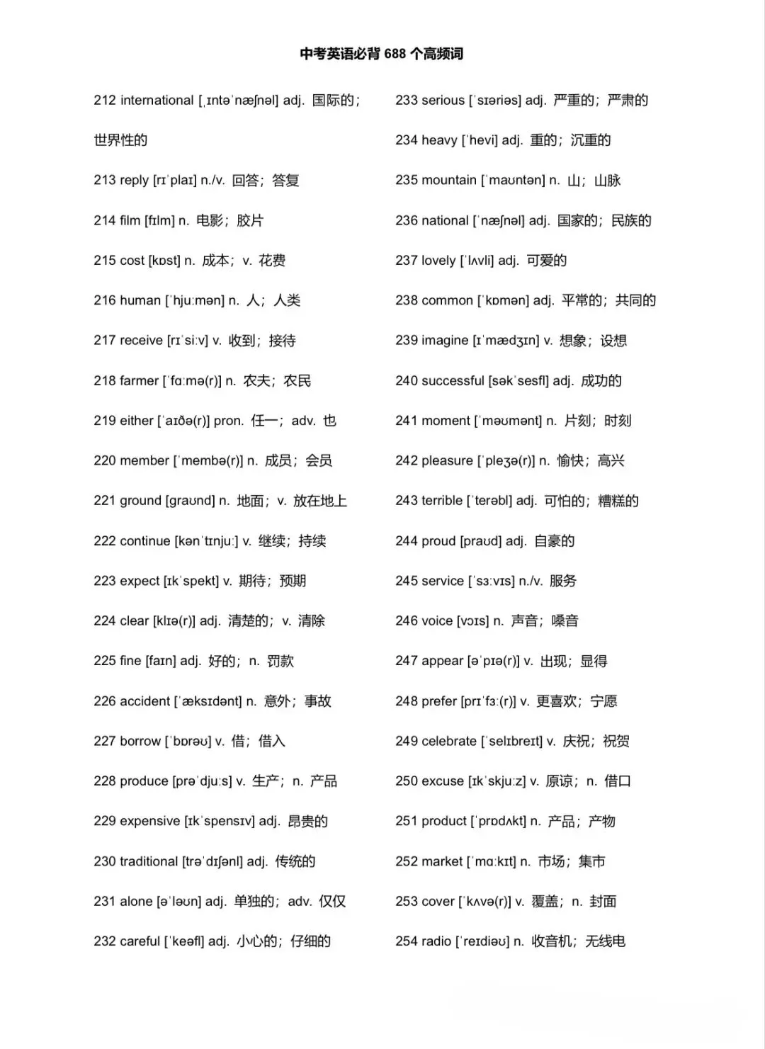 中考必备高频词-第6张图片-四季读书网