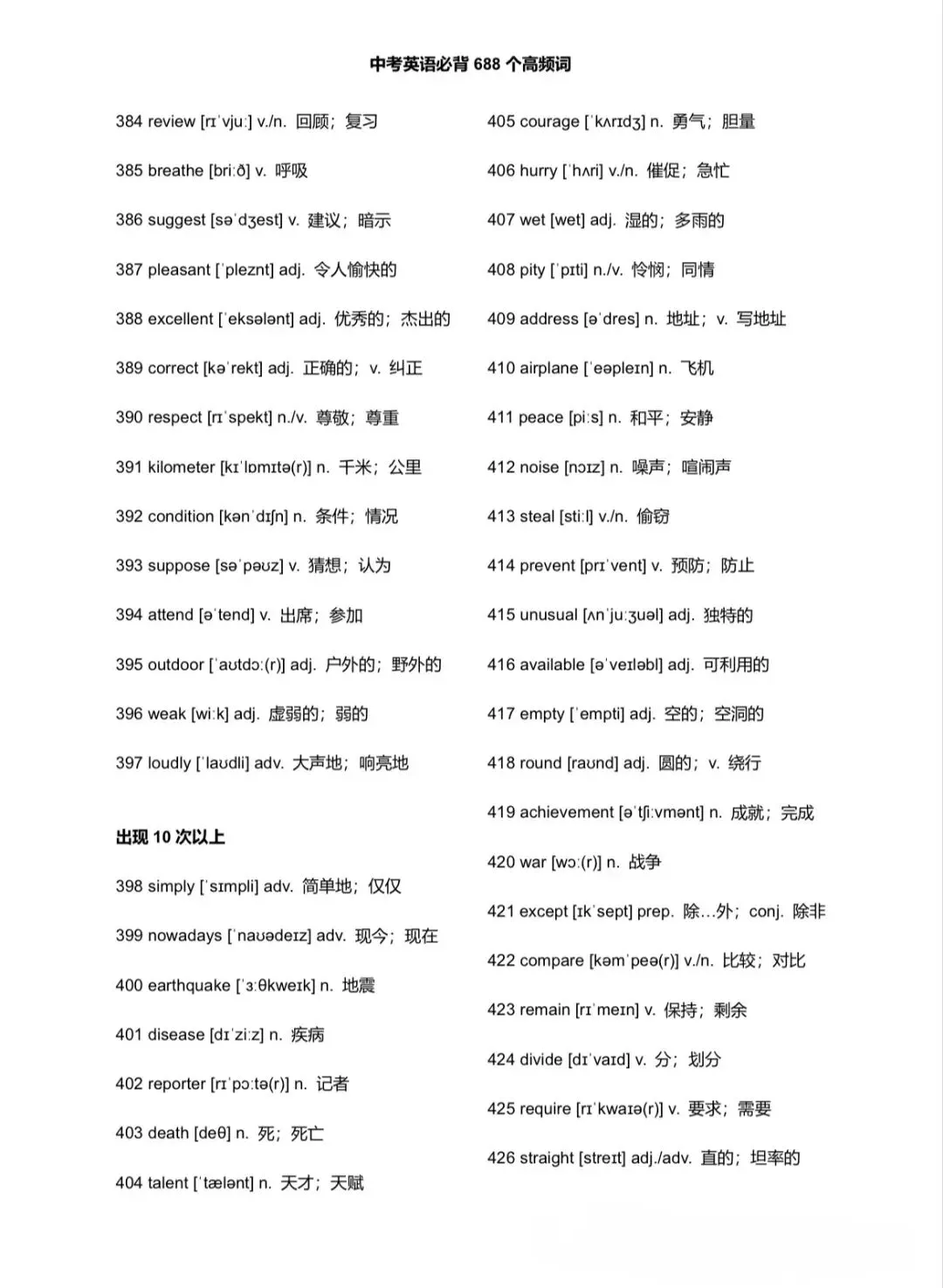 中考必备高频词-第10张图片-四季读书网