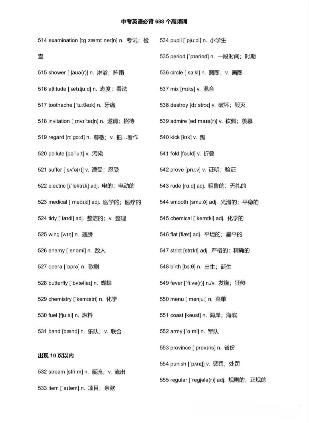 中考必备高频词-第13张图片-四季读书网