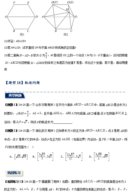 精选2024-2025学年期末考试真题最新编写, 期末专项复习 立体几何综合:外接球与内切球,截面,动点,翻折-第22张图片-四季读书网