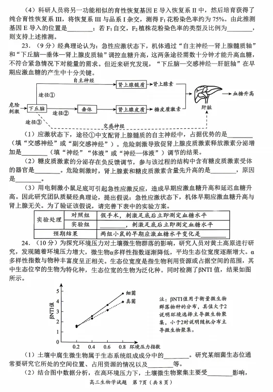 【生物】2026届山东省日照市高三模拟考试(日照三模)试题及答案-第7张图片-四季读书网