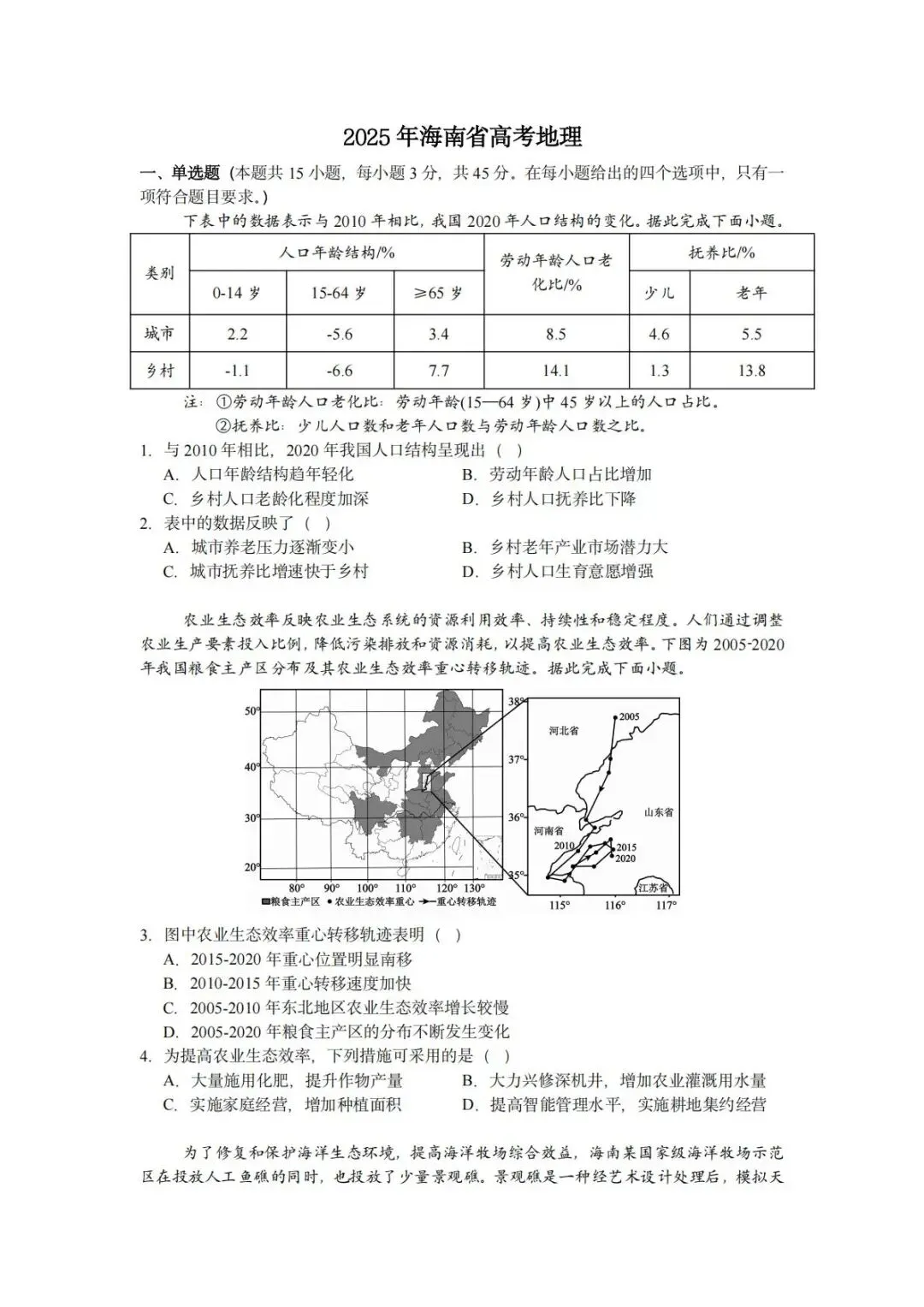 【真题解析38】2025年高考地理试题解析——海南卷-第37张图片-四季读书网 【真题解析38】2025年高考地理试题解析——海南卷-第37张图片-四季读书网