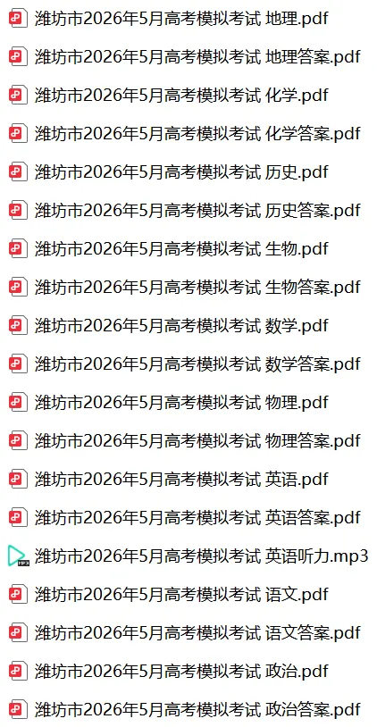 【高三】山东省潍坊市2026年5月高考模拟考试(潍坊三模)(全)-第3张图片-四季读书网 【高三】山东省潍坊市2026年5月高考模拟考试(潍坊三模)(全)-第3张图片-四季读书网