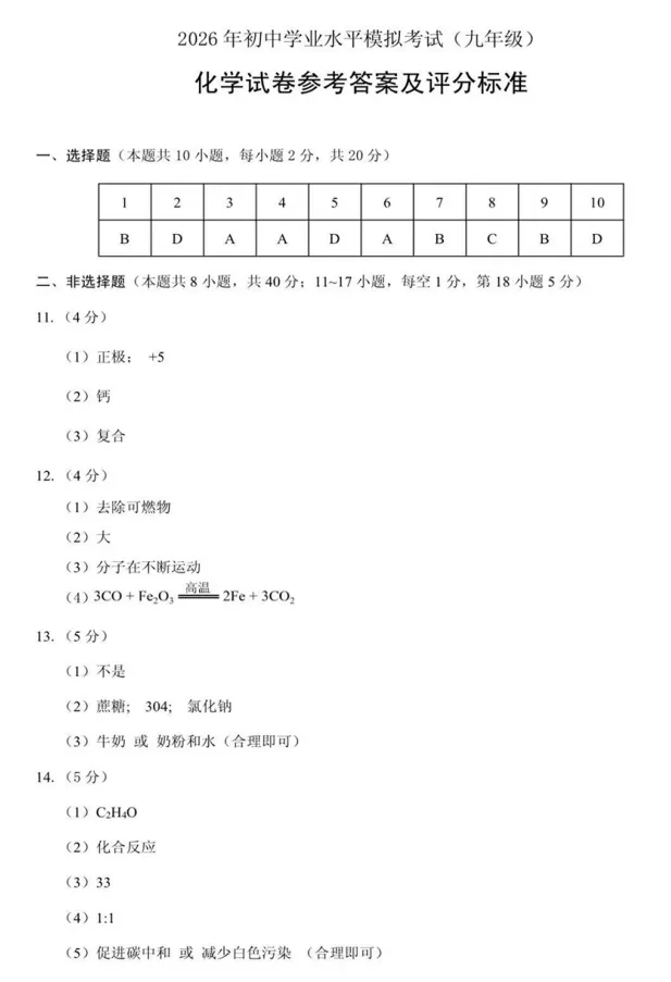 2026.5保定市竞秀区中考二模化学试卷含答案-第7张图片-四季读书网