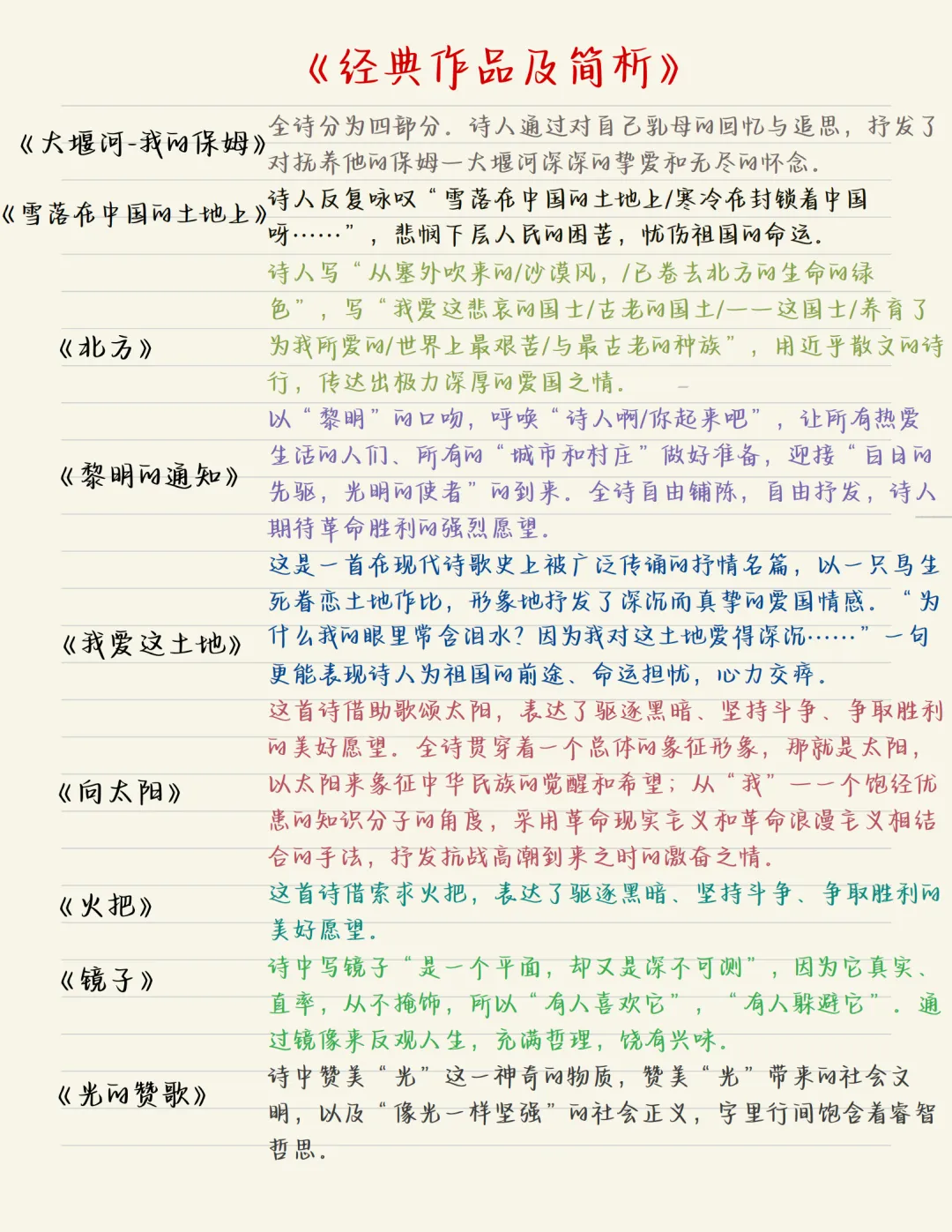 广州中考备考名著导读九年级上册《艾青诗选》火速收藏!-第3张图片-四季读书网