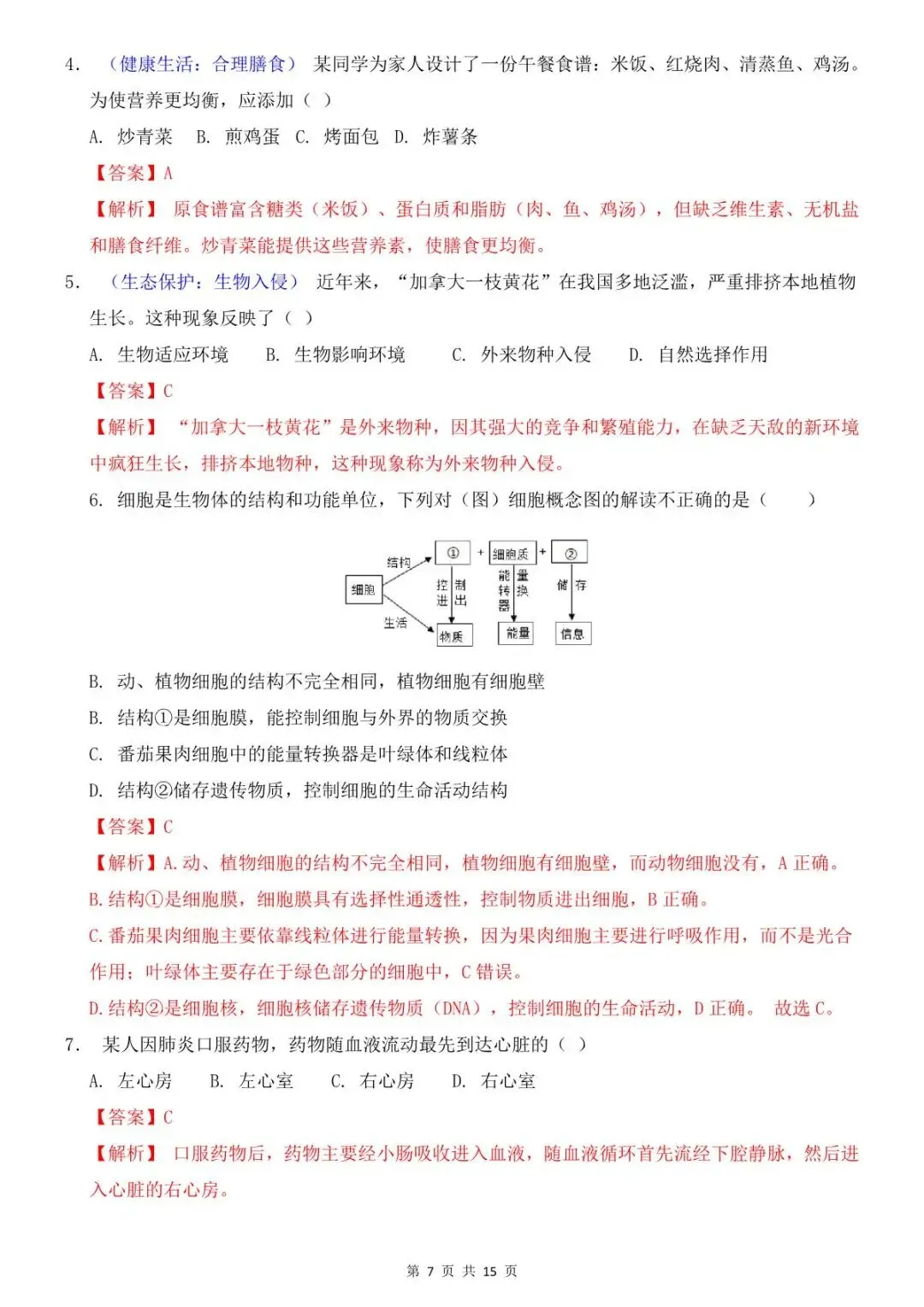 2026中考(会考)生物第一次模拟考试(全国通用),有电子版,可打印-第8张图片-四季读书网 2026中考(会考)生物第一次模拟考试(全国通用),有电子版,可打印-第8张图片-四季读书网