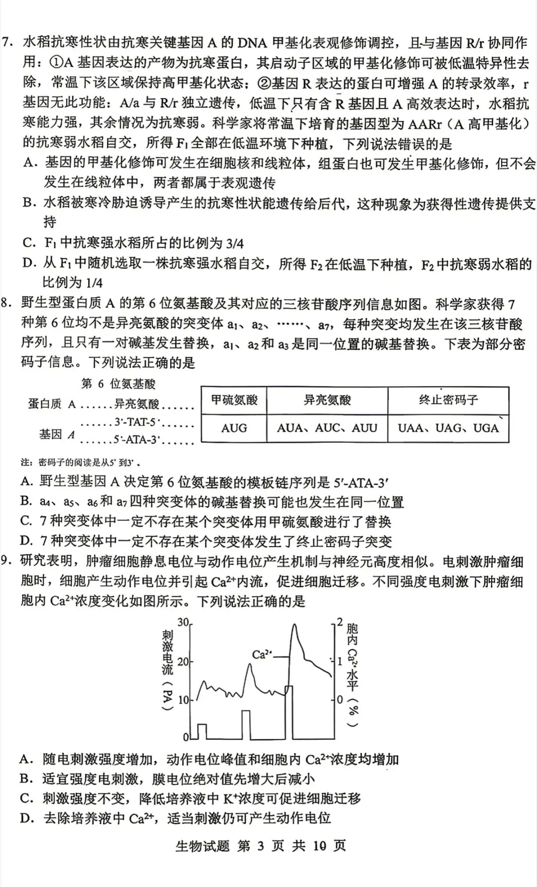 山东省实验中学2026届高考考前模拟测试生物学试题及答案-第3张图片-四季读书网 山东省实验中学2026届高考考前模拟测试生物学试题及答案-第3张图片-四季读书网